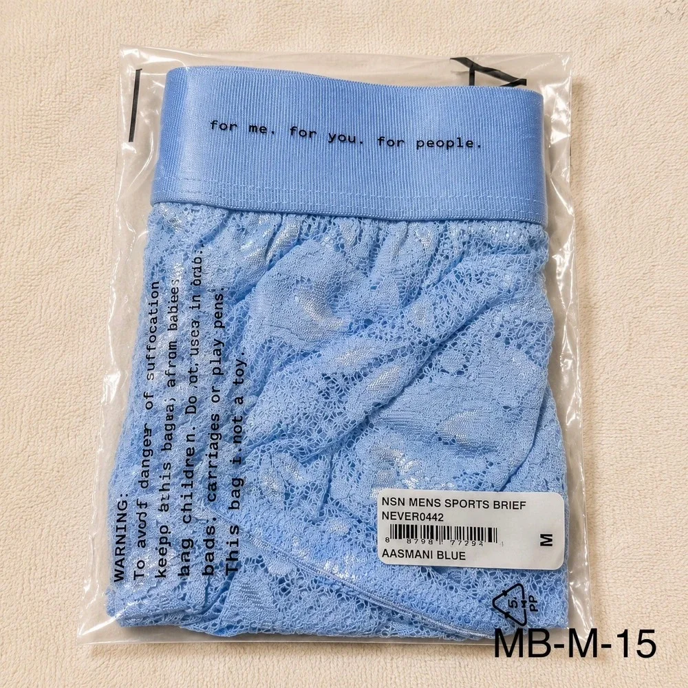 COSABELLA Men's Sports Brief Aasmani Blue Lace Underwear - Size M / NWT